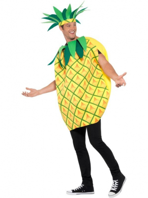 Heb jij binnenkort een Fout Feestje of een Party met Tropical thema? Dan is dit Pineapple Kostuum met hoofdband precies wat je zoekt.
