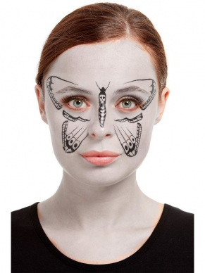  Make-Up FX, Dark Botanicals Moth Kit, bestaande uit facepaint op waterbasis, stransfers, applicators en spons.