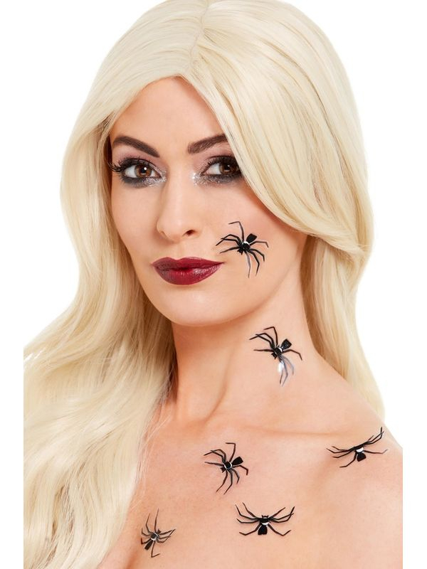 Maak jouw look compleet met deze Make-Up FX, 3D Spider Stickers, 6stk.