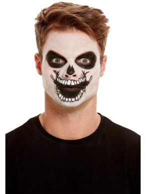 Maak jouw Skeleton Look compleet met deze Make-Up FX, Skeleton Mouth Face Transfer, inclusief Facepaint, Penceel, Transfer en Spons. Bekijk hier onze gehele Skeleton Collectie.