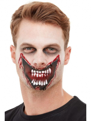 Maak jouw Horror Look compleet met deze Make-Up FX, Slashed Mouth Kit, inclusief Facepaint, Bloed, Transfer, Spons & Applicator.