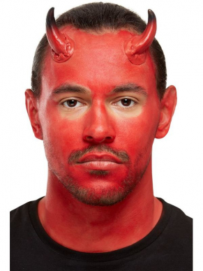 Maak je Devil Look compleet met deze Make-Up FX, Devil Kit, Aqua, Red & Black, Facepaints, Horns, Sponge & Applicator
