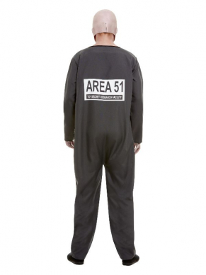 Area 51 Hazmat Kostuum, bestaande uit de grijze Jumpsuit. Leuk voor Halloween of ander Themafeestje.