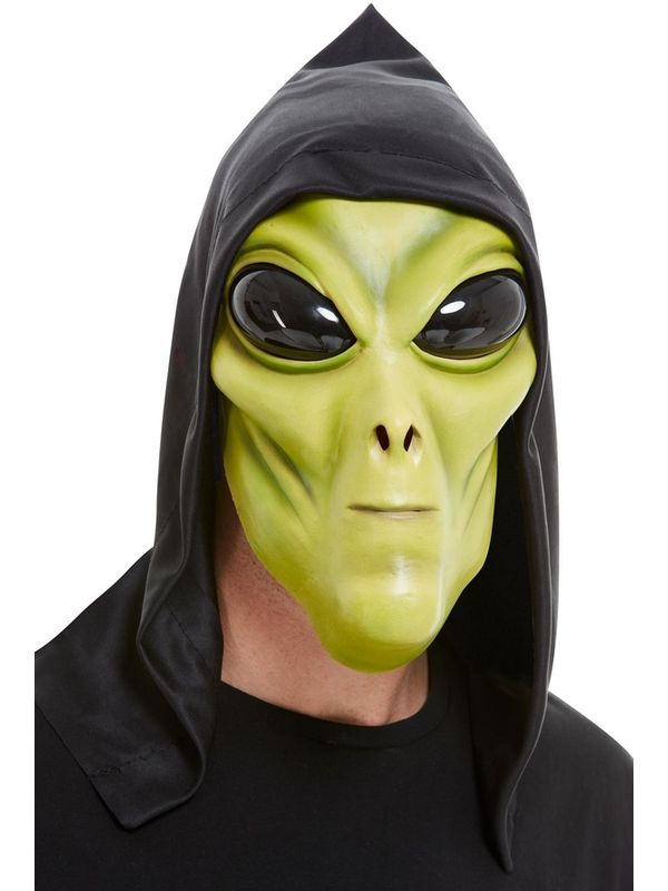 Maak jouw Halloween Look compleet met dit geweldige Groene Alien Latex Masker. 