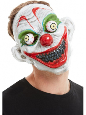 Maak jouw Crazy Clown Halloween Look compleet met dit Crazy Clown Masker met bewegende ogen.  