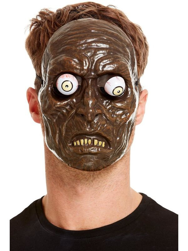 Maak jouw Crazy Zombie Hlloween Look compleet met dit Crazy Zombie Mask met beweegbare ogen, PVC.