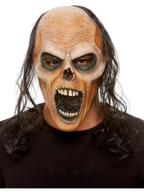 Maak jouw Zombie Look nu nog realistischer met dit enge Zombie Latex Masker met haar. Kijk hier voor een bijpassend Zombie Kostuum.