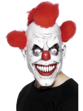 Maak jouw Horror Look compleet met dit enge rood/witte Clown 3/4 Latex Masker met haar. Bekijk hier onze bijpassende Clown Kostuums.