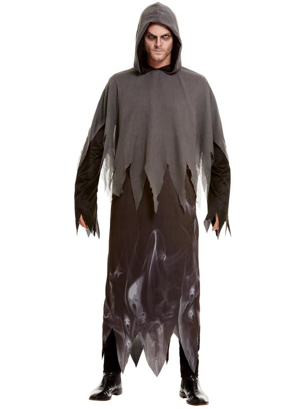  Ghost Ghoul Kostuum, bestaande uit het gewaad met capuchon.Maak de look copmpleet met bijpassende accessoires zoals schmink, masker, wapens.