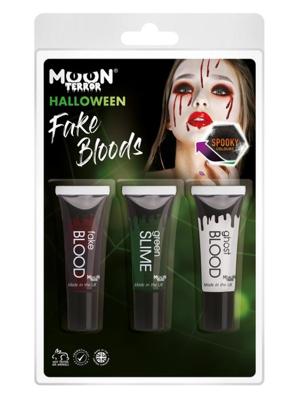 Maak jouw Halloween Outfit compleet met een van deze tubes Fake Blood, Ghost Blood en Green Slime.
3x10ml.