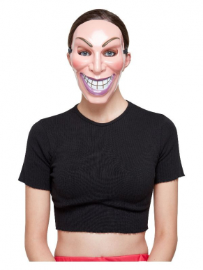  Smiler Masker voor dames, combineer dit masker met eigen kleding en je bent klaar voor Halloween. Ook verkrijgbaar voor heren.