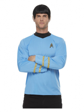 Bekend van de tv-film Star Trek, dit geweldige Original Series Sciences Uniform, Top Blue, Maak de look compleet met aparte accessoires. Bekijk ook onze overige Star Trek kostuums en accessoires. Te gek voor een Themafeestje van Carnaval.