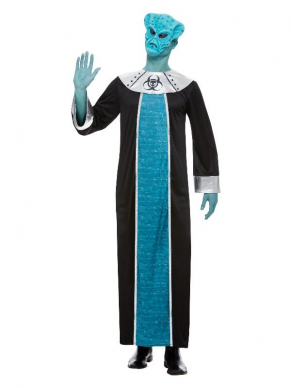  Alien Lord kostuum, bestaande uit het gewaad met alien masker. Wij verkopen ook het Alien dames kostuum. Dit kostuum is perfect voor Carnaval of een themafeestje.