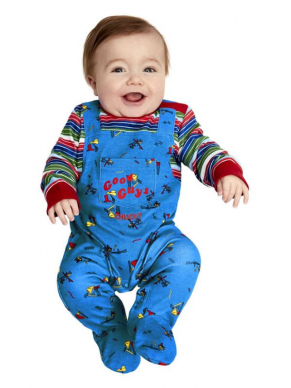 Nu ook het Chucky Baby Kostuum, bestaande uit de all in one jumpsuit. Leuk te combineren met onze overige Chucky Kostuums.