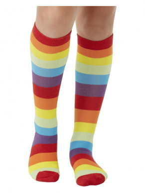 Vrolijk gekleurde Clown Sokken voor kinderen.
One Size.