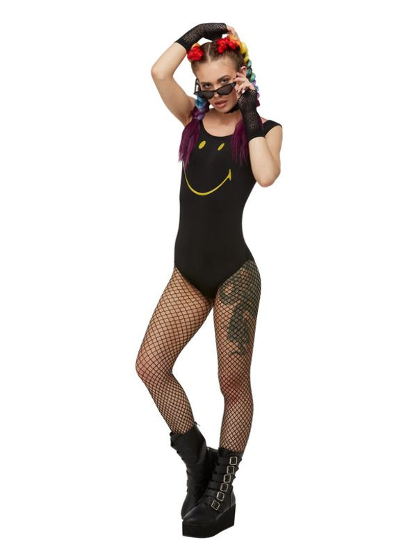 Smiley Bodysuit, Black. Perfect voor een Foute party, Gay Pride of Festival.Bekijk hier onze gehele Smiley Collectie.