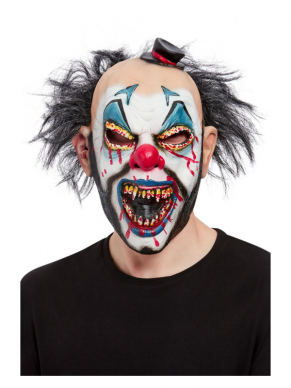Jaag iedereen de stuipen op het lijf met dit Evil Clown Overhead Masker van latex. Perfect voor een Halloweenparty. Check hier onze bijpassende kostuums.