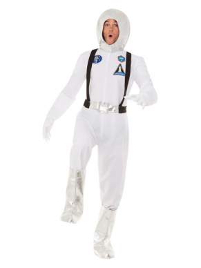 Met dit Out Of Space Kostuum bestaande uit de alles in één, Laarshoezen, Handschoenen & Helm. met dit kostuum ben je in één keer klaar voor carnaval of themafeest.