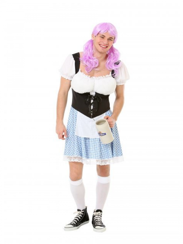 Ben jij het zat om elk jaar maar in een lederhose naar het Oktoberfest te gaan? Ga dan eens voor héél iets anders en kies voor deze te gekke Dirndl jurk Helmut. Bekijk hier ons gehele Oktoberfest assortiment.