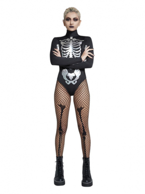 Sexy naar een Halloweenfeestje? Het kan met dit Sexy Skeleton-pakketje worden gecombineerd. Combineer het pakket met een leuke skeleton panty, schmink en een pruik voor een complete Skeleton Look.