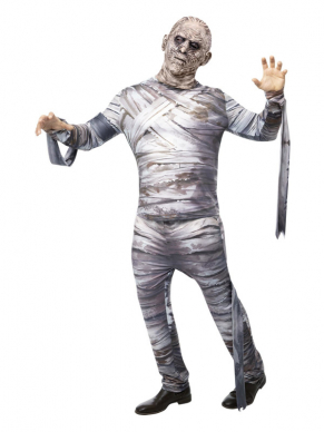 Met dit geweldige Universal Monsters Mummy kostuum ben je in één keer klaar voor Halloween. Dit kostuum betsaat uit de Top, Broek & Latex Masker.