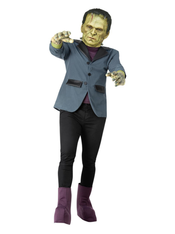 Geweldig Universal Monsters Frankenstein kostuum bestaande uit de Mock Top, Laarsovertrekken, Latex Masker & Latex Handschoenen. Met dit kostuum ben je in één keer klaar voor Halloween of een ander themafeestje.