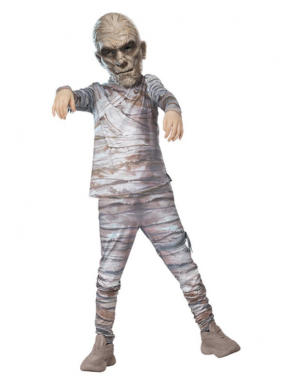 Universal Monsters Mummy Kinderkostuum, bestaande uit de Top, Broek & EVA Masker. met dit kostuum ben je in één keer klaar voor Halloween of een ander themafeestje. Ook verkrijgbaar voor heren.