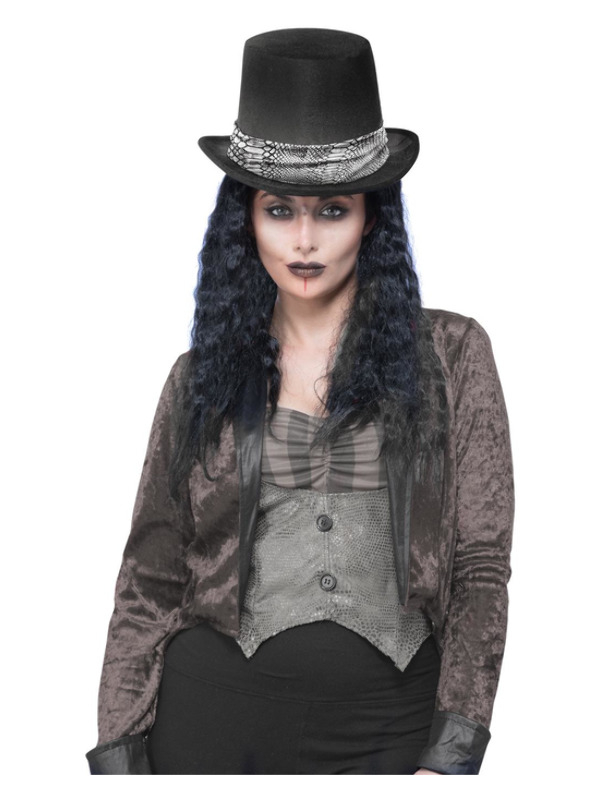 Gothic Rocker Hoed met haar voor Halloween of ander themafeest.
