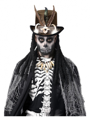 Maak jouw Witch Voodoo Doctor look compleet met deze Voodoo Doctot hoed Dreadlocks & Feathers. Bekijk hier ons gehele Halloween assortiment.