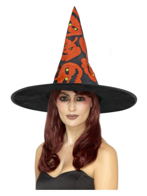 Maak jouw Halloween Heksenlook met deze te gekke heksenhoed met pompoenenprint. Bekijk hier ons gehele Heksen assortiment.