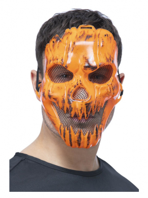 Jaag iedereen de stuipen op het lijf met dit enge Pumpkin horror masker. 