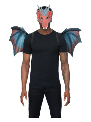 Wil je niet uitbundig verkleed tijdens halloween? Kies dat dit te gekke Red Dragon setje bestaande uit het masker en vleugels. Combineer dit setje met eigen kleding en je bent klaar om te feesten.