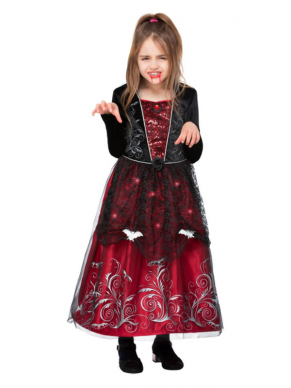 Met deze prachtige rood/zwarte Light Up Vampiress Dress ben je in één keer klaar voor Halloween. Voeg wat nepbloed toe voor een extra enge look.