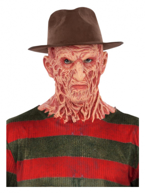 Deze Freddy Krueger hoed mag niet ontbreken als je verkleed gaat als Freddy Krueger. Maak je Freddy Krueger-look met deze Typische Freddy Krueger-hoed.