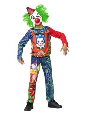 Met dit Horror Clown kostuum bestaande uit de Top, broek & EVA Masker ben je in één keer klaar voor jouw Halloweenparty.
