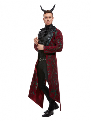 Dit Deluxe Devil kostuum betsaat uit de rode lange jas met das en hoorns. Wij verkopen ook het bijpassende Deluxe Devil Kostuum voor dames. Perfect voor een Halloweenparty.