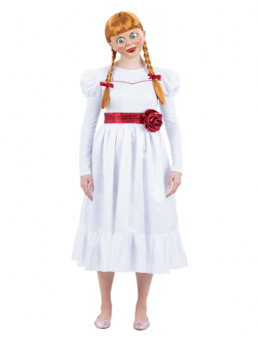 Bekend van de gelijknamige horrorfilm Annabel, dit angsaanjagende Annabel kostuum bestaande uit de jurk met riem.