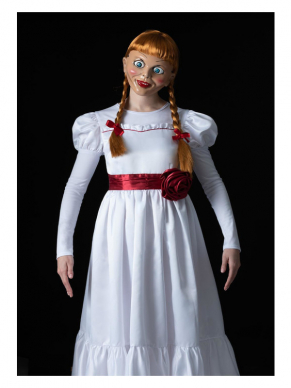 Bekend van de gelijknamige horrorfilm Annabel, dit angsaanjagende Annabel kostuum bestaande uit de jurk met riem.