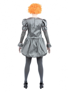 IT Chapter II Pennywise kostuum, bestaande uit de jurk met kraag en panty. Maak de look compleet met wat schmink en een pruik en je bent klaar voor jouw Halloween party.