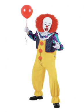Wie is er nou niet bang voor deze griezelige clown met zijn rode ballon. Jaag iedereen de stuipen op het lijf tijdens halloween met dit all in one IT Clowns kostuum met kraag. Maak de look compleet met bijpassende accessoires.