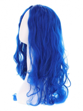 Maak jouw Corpse Bride Emily kijk helamaal af met deze prachtige blauwe pruik.