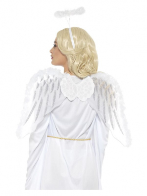 Mooie Pure Angel Set bestaande uit de glitter vleugels en halo. 70x45cm 