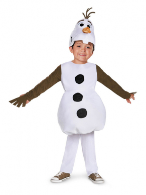 Dit geweldige Olaf kostuum bestaat uit de all in one jumpsuit met muts. met dit kostuum ben je in één keer klaar voor jouw feestje. ook leuk voor thuis inde verkleedkist.