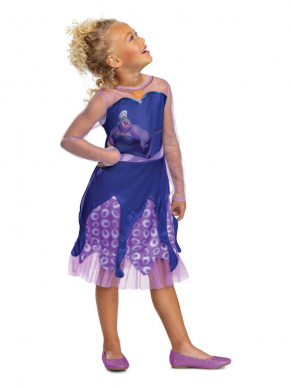 Ga verkleed als Ursula de Heks van de Disney film De Kleine Zeemeermin. Met dit kostuum bestaande uit het paarse jurkje ben je in één keer klaar voor jouw themafeestje.