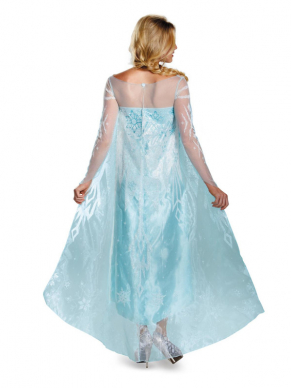 Waan je in de wereld van Frozen met deze prachtige Elsa Jurk inclusief cape. Leuk voor een themafeestje.