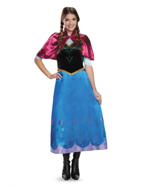 Waan je in de wereld van Frozen met deze prachtige Anna-jurk inclusief cape. Leuk voor een themafeestje.