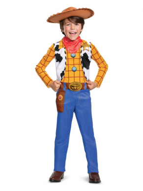 Dit Deluxe Toy Story Woody Kostuum bestaat uit de jumpsuit met details, giletje, bandana, badge en hoed. Leuk voor carnaval maar ook zeker leuk voor een kinderfeestje, themafeestje of gewoon voor thuis in de verkleedkist.