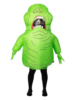 Ghostbusters opblaasbaar Slimer-kostuum bestaande uit het alles in één kostuum met zelfopblazende ventilator. 