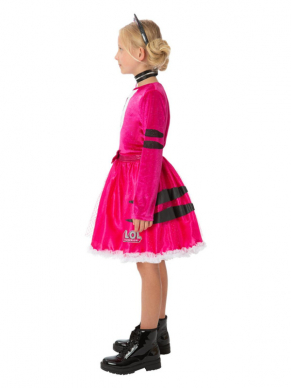 LOL Verrassing!┘ Gravin Kattenkostuum. Dit kostuum bestaat uit de roze Jurk met opdruk & Hoofdband. Met dit kostuum ben je in één keer klaar voor jouw feestje. Ook leuk om cadeau te geven of voor thuis in de verkleedkist.