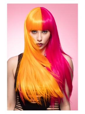 Maak Manic Panic⌐ Candy Pop┘ Downtown Diva helemaal cmpleet met deze te gekke roze/oranje Manic Panic Pruik.